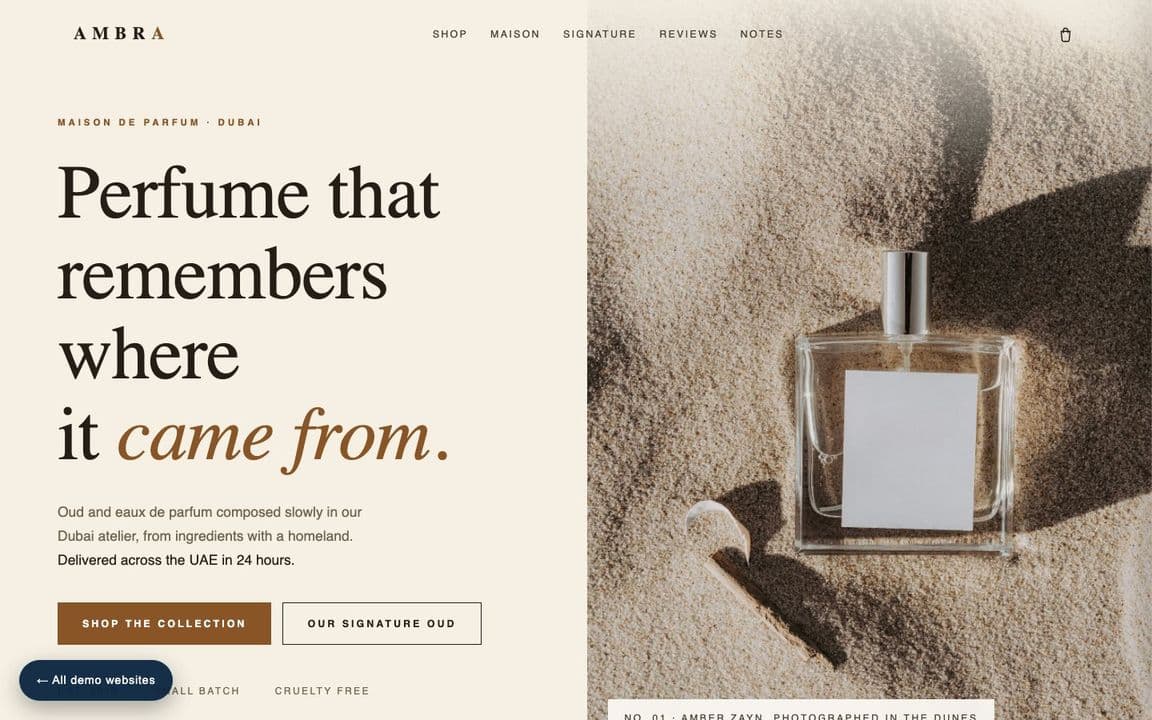 AMBRA — desktop view