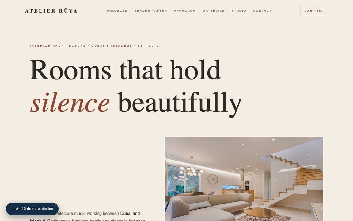 ATELIER RÜYA — desktop view