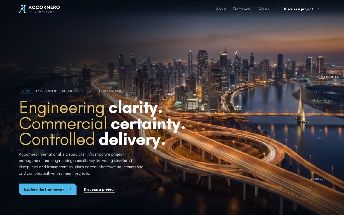 Accornero International — desktop view