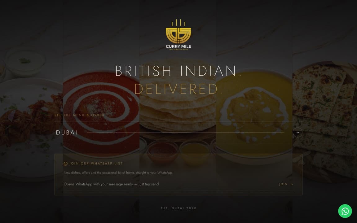 Curry Mile — desktop view
