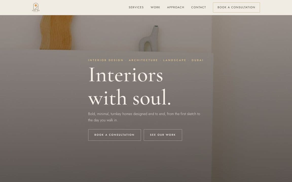 Soul 360 Design — desktop view